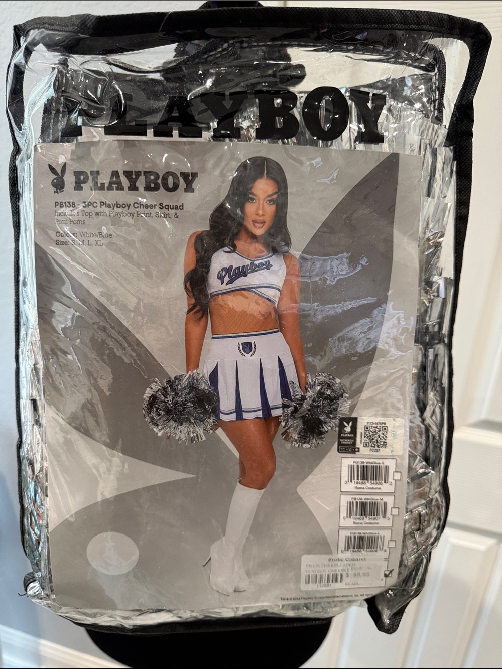 PLAYBOY White & Blue Cheerleader Halloween Costume